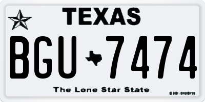 TX license plate BGU7474