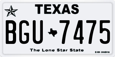 TX license plate BGU7475