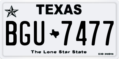 TX license plate BGU7477