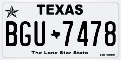 TX license plate BGU7478