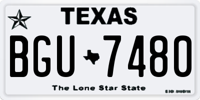 TX license plate BGU7480