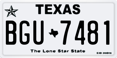 TX license plate BGU7481