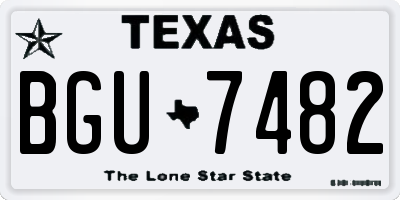 TX license plate BGU7482