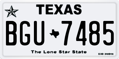 TX license plate BGU7485