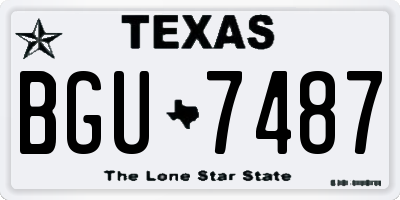 TX license plate BGU7487