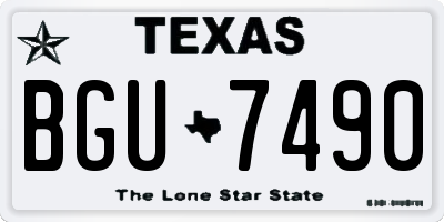 TX license plate BGU7490