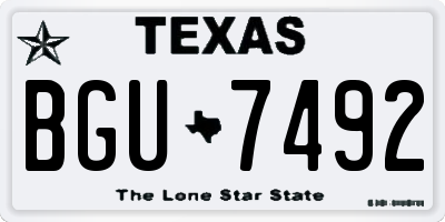 TX license plate BGU7492