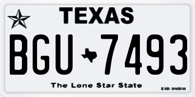 TX license plate BGU7493