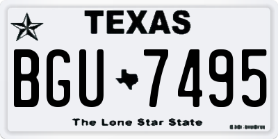 TX license plate BGU7495