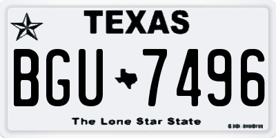 TX license plate BGU7496