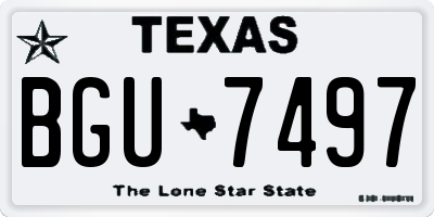 TX license plate BGU7497