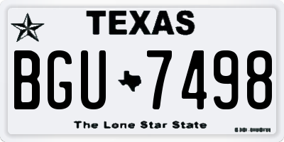 TX license plate BGU7498