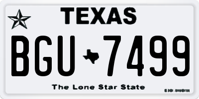 TX license plate BGU7499
