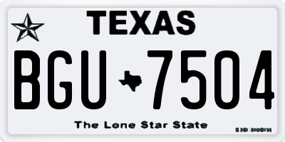TX license plate BGU7504