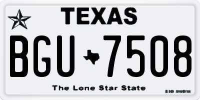 TX license plate BGU7508