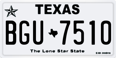 TX license plate BGU7510