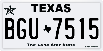 TX license plate BGU7515