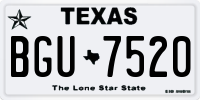TX license plate BGU7520