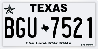 TX license plate BGU7521