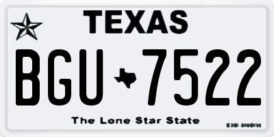 TX license plate BGU7522