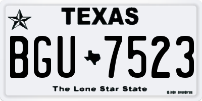 TX license plate BGU7523