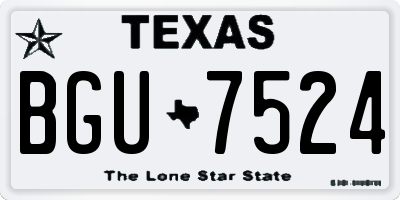 TX license plate BGU7524