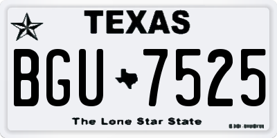 TX license plate BGU7525