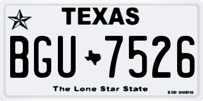 TX license plate BGU7526