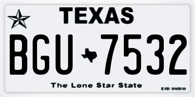 TX license plate BGU7532