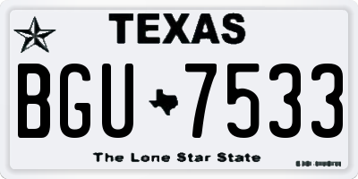 TX license plate BGU7533
