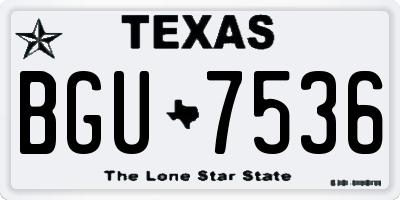 TX license plate BGU7536