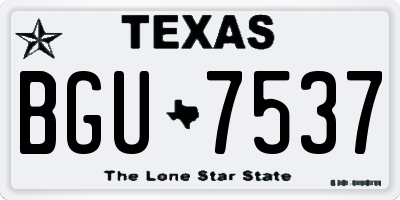 TX license plate BGU7537