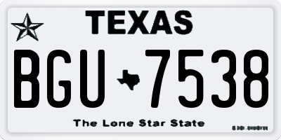 TX license plate BGU7538