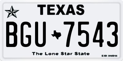 TX license plate BGU7543