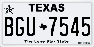 TX license plate BGU7545