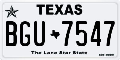 TX license plate BGU7547