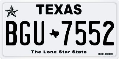TX license plate BGU7552