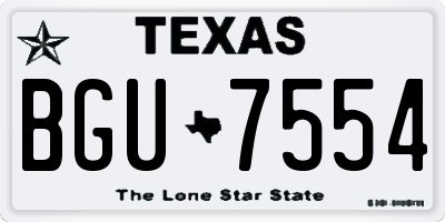 TX license plate BGU7554