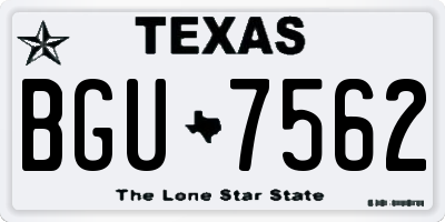 TX license plate BGU7562