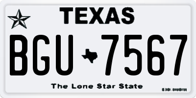 TX license plate BGU7567