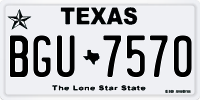 TX license plate BGU7570