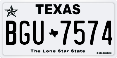 TX license plate BGU7574