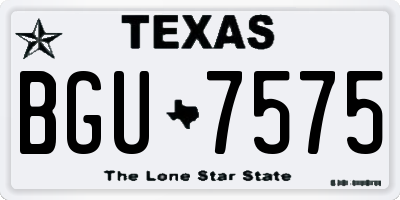 TX license plate BGU7575