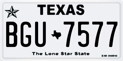 TX license plate BGU7577