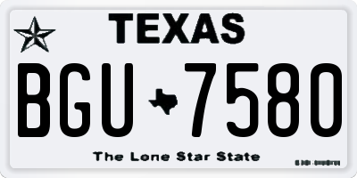 TX license plate BGU7580