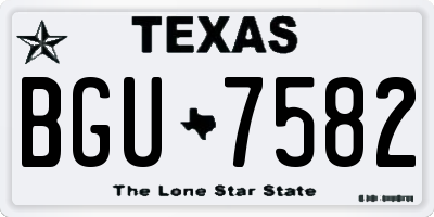TX license plate BGU7582
