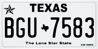 TX license plate BGU7583
