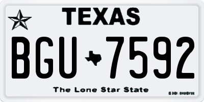 TX license plate BGU7592