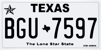 TX license plate BGU7597
