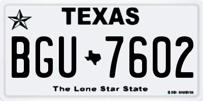 TX license plate BGU7602
